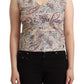 John Galliano Multicolor Cotton Sleeveless V-neck Tank Top