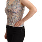 John Galliano Multicolor Cotton Sleeveless V-neck Tank Top