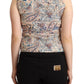 John Galliano Multicolor Cotton Sleeveless V-neck Tank Top