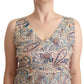 John Galliano Multicolor Cotton Sleeveless V-neck Tank Top