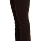 CYCLE Brown Cotton Stretch Low Waist Slim Fit Denim Jeans