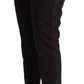 CYCLE Black Cotton Distressed Low Waist Slim Fit Denim Jeans