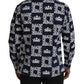 Dolce & Gabbana Blue Denim Stretch DG Crown Logo Casual Shirt