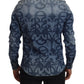 Dolce & Gabbana Blue Denim Stretch DG Logo Casual Mens Slim Shirt