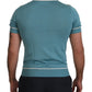 Dolce & Gabbana Blue Silk Polo Top Mens V-neck  T-shirt