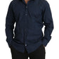 Dolce & Gabbana Blue Cotton MARTINI Slim Fit Dress Shirt