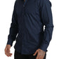 Dolce & Gabbana Blue Cotton MARTINI Slim Fit Dress Shirt