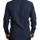 Dolce & Gabbana Blue Cotton MARTINI Slim Fit Dress Shirt