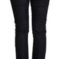 GF Ferre Black Cotton Stretch Low Waist Skinny Denim Jeans