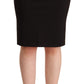 GF Ferre Black Straight Pencil Cut Knee Length Skirt