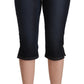 GF Ferre Blue Cotton Stretch Low Waist Slim Capri Denim Jeans