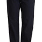 Exte Black High Waist Tapered Cotton Pants