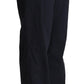 Exte Black High Waist Tapered Cotton Pants