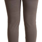 John Galliano Gray Cotton Mid Waist Stretch Leggings Cropped Pants