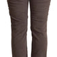 Jeckerson Brown Cotton Low Waist Iconic Patches Leg Denim Jeans