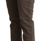 CYCLE Brown Cotton Low Waist Skinny Casual Jeans