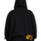 Dolce & Gabbana Black Cotton Hooded DG Shield Pullover Sweater