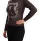 John Galliano Brown Wool Sequined Long Sleeves Pullover Sweater