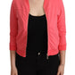 Blumarine Pink 3/4 Sleeve Zip Embellished Sweater