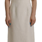 Dolce & Gabbana White Jaquard Midi Floral Sheath Brocade Dress
