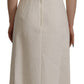 Dolce & Gabbana White Jaquard Midi Floral Sheath Brocade Dress