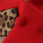 Dolce & Gabbana Red Leopard Wool Trenchcoat Jacket