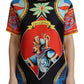 Dolce & Gabbana Multicolor Soldier Carretto Silk Top  T-shirt