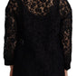Dolce & Gabbana Black Floral Lace Pullover Sicily Blouse
