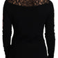 Dolce & Gabbana Black Lace Angel Roses Cardigan Sweater