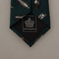 Dolce & Gabbana Black Bottle Fantasy Print Silk Adjustable Accessory Tie