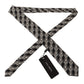 Dolce & Gabbana Black White Flower 100% Silk Print Adjustable Accessory Tie