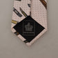 Dolce & Gabbana Pink Pen Dots Print 100% Silk Adjustable Neck Accessory Tie