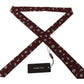 Dolce & Gabbana Maroon Hat Pattern 100% Silk Adjustable Accessory Tie