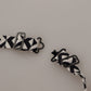 Dolce & Gabbana Black White Geometric 100% Silk Adjustable Accessory Tie