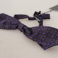 Dolce & Gabbana Blue Geometric Silk Adjustable Neck Papillon Tie