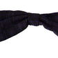Dolce & Gabbana Blue Geometric Silk Adjustable Neck Papillon Tie