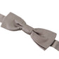 Dolce & Gabbana Silver 100% Silk Slim Adjustable Neck Papillon Tie