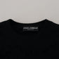 Dolce & Gabbana Black Wool Logo Pattern Crewneck Pullover Sweater