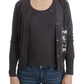 John Galliano Purple Wool Sequined Cardigan Knit Sweater