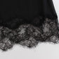 Dolce & Gabbana Black Silk Floral Lace Lingerie Top