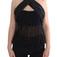 Exte Black Neck Wrap Top Blouse