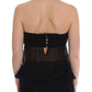 Exte Black Neck Wrap Top Blouse