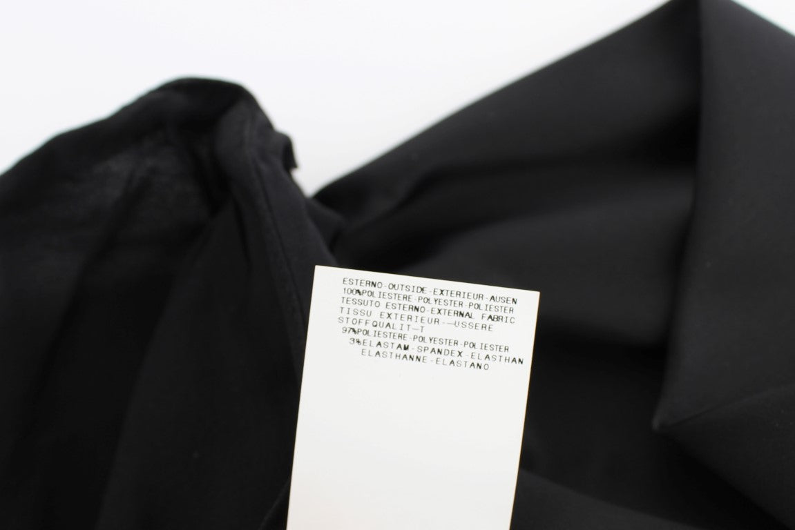 Exte Black Neck Wrap Top Blouse