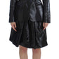 Exte Black Blue Two Piece Suit Skirt & Blazer
