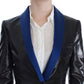 Exte Black Blue Two Piece Suit Skirt & Blazer