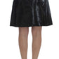 Exte Black Blue Two Piece Suit Skirt & Blazer