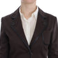 Exte Brown Stretch Two Button Suit
