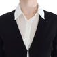 Exte Black Blue Two Piece Suit Skirt & Blazer
