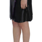 Exte Black Wool Silk Above Knee Straight Skirt