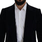 Dolce & Gabbana Black Cotton Cardigan Long Coat Men Jacket